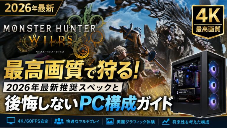 モンハンワイルズを最高画質で！2026年最新推奨スペックと後悔しないPC構成ガイドのアイキャッチ画像