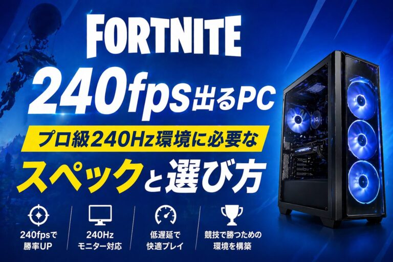 フォートナイトに最適なゲーミングPC選び方【2026年】RTX5060〜5070おすすめBTO4社比較 2 フォートナイトに最適なゲーミングPC選び方【2026年】RTX5060〜5070おすすめBTO4社比較