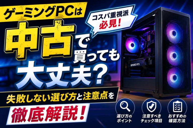 ゲーミングPCは中古で買っても大丈夫？失敗しない選び方と注意点を徹底解説のアイキャッチ画像
