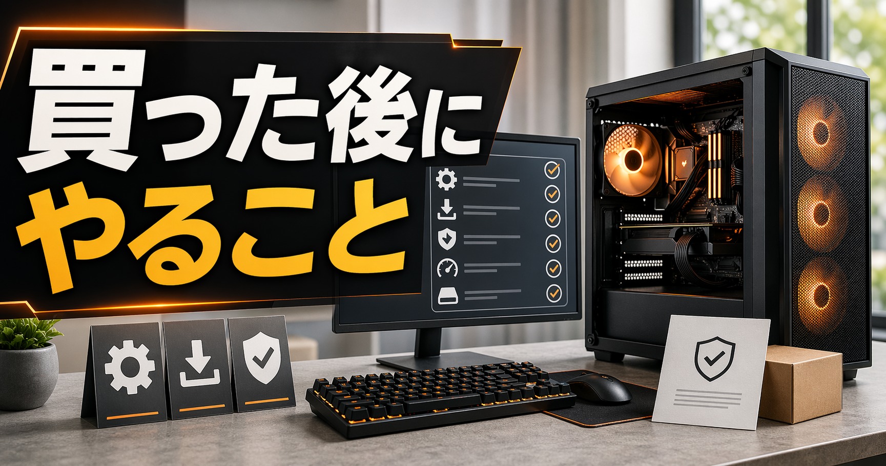ゲーミングPCを買った後にやること 初期設定チェックリストのアイキャッチ
