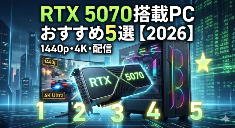RTX 5070搭載ゲーミングPCおすすめ5選【2026年】｜1440p・4K・配信性能と選び方を徹底解説の画像