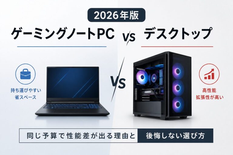 ゲーミングノートとデスクトップの比較を解説した記事