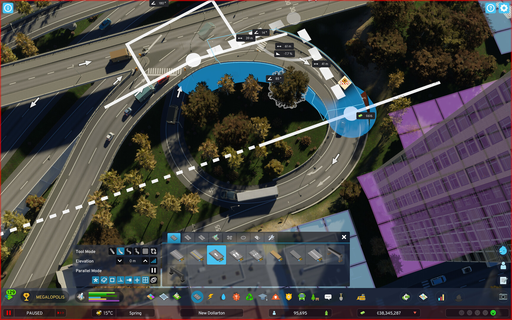 Cities Skylines IIの街づくりプレイ画面