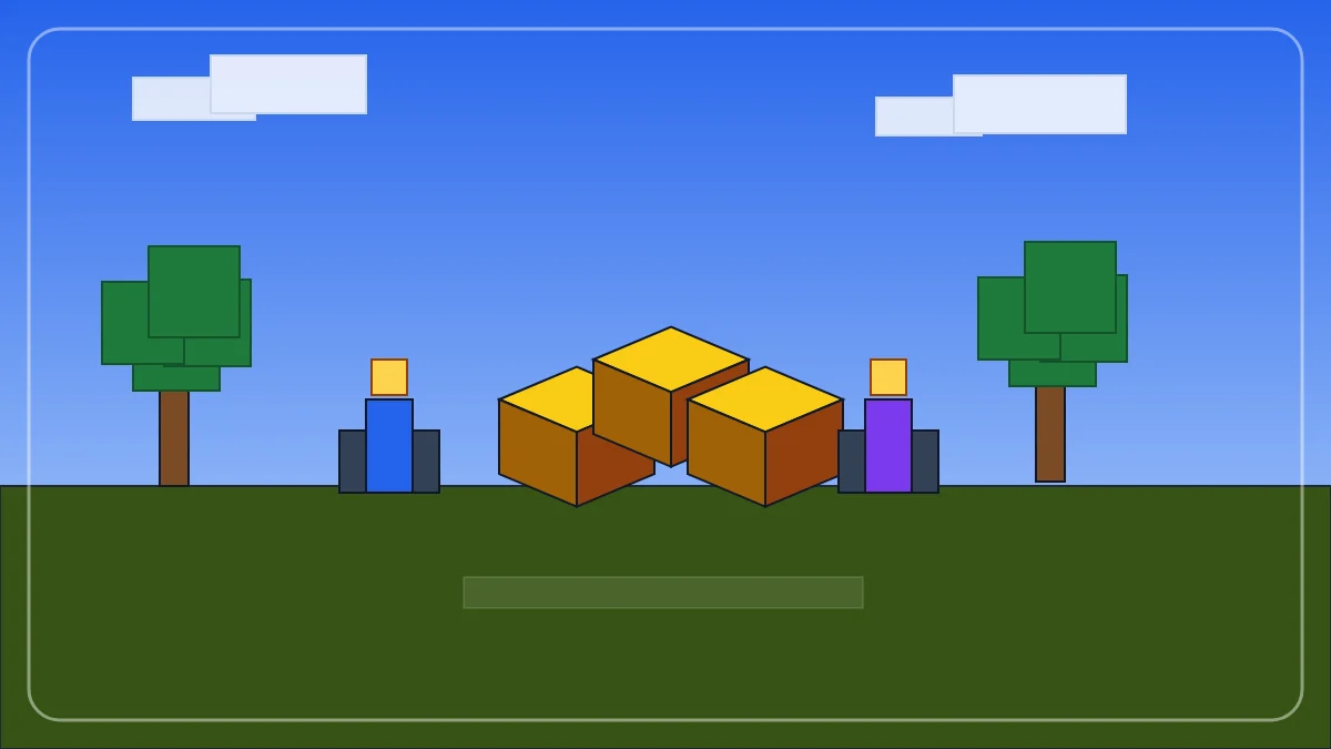 マイクラのマルチプレイで拠点を建築するイメージ
