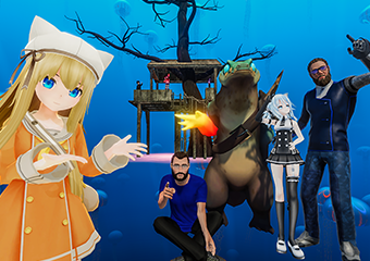 VRChatのアバターと仮想空間のイメージ