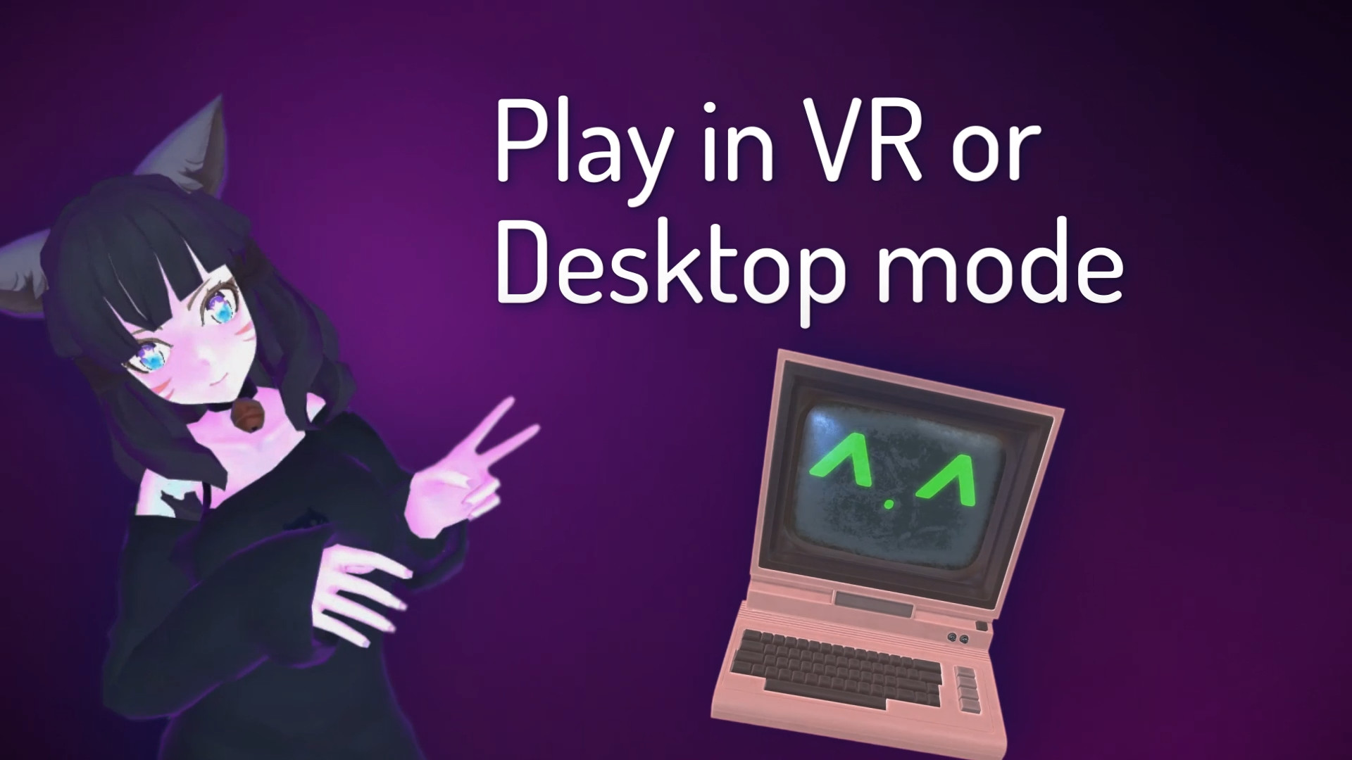 VRChat公式Steamページの複数アバター表示画像