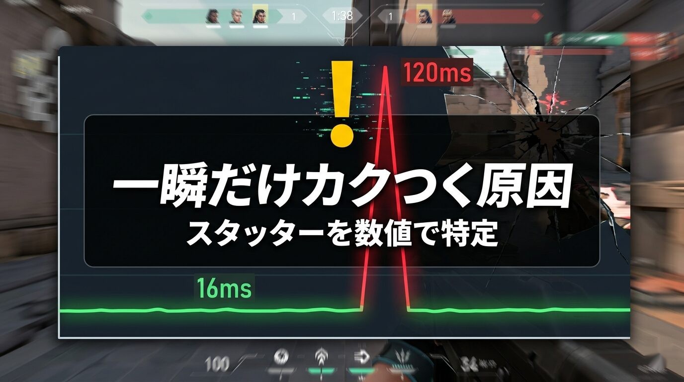 スタッターとは？PCゲームが一瞬カクつく原因と直し方【CPU/メモリ/ストレージ別】の記事サムネイル