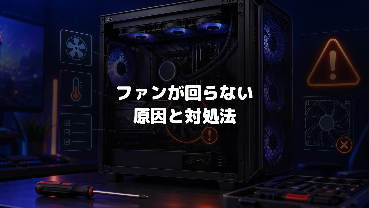 ゲーミングPCのファンが回らない原因を解説する記事のアイキャッチ画像